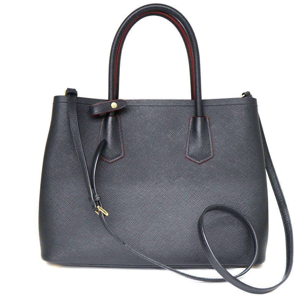 Prada Double leather bag Saffiano black tote